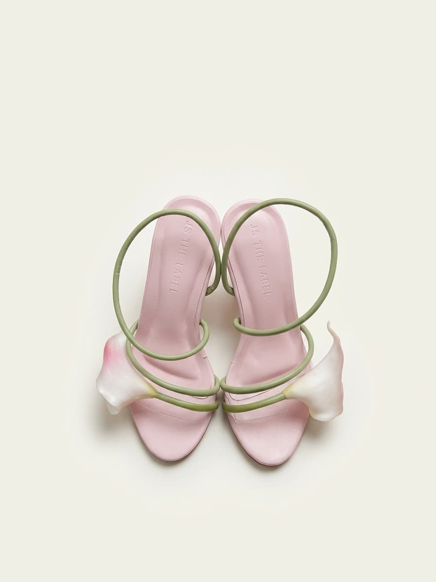 Calla Lily Sandal Heel — Pink thumbnail 3