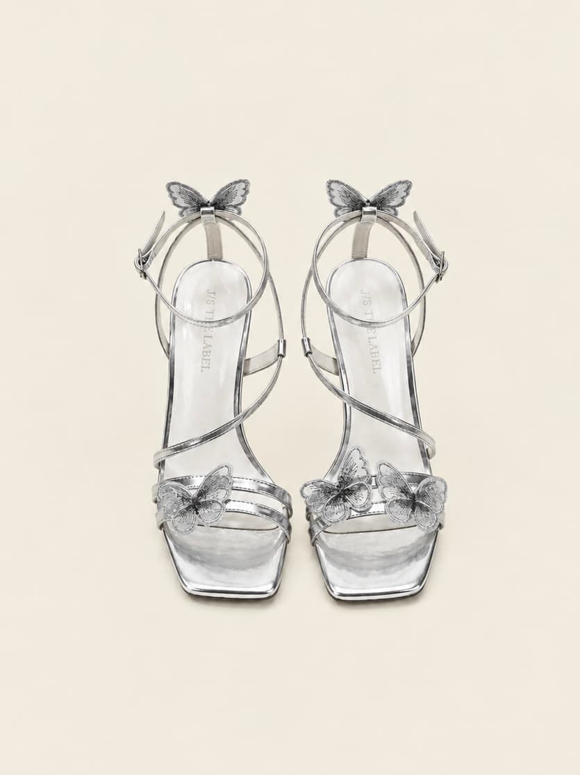 Butterfly Heels - Silver